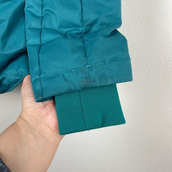 The North Face Womens Teal Goose Down hooded Coat XS - Picture 9 of 10